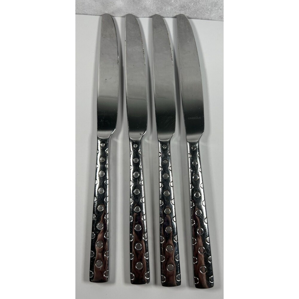 Lot Of 4 Oneida Silver Cirque (Stainless) Flatware Dinner Knives 9.5" Long
